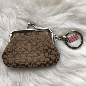 NWOT Coach Coin Purse - Khaki Monogram